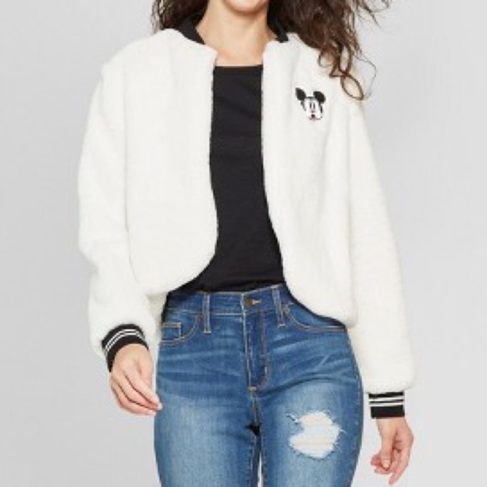 Faux Fur Disney Mickey Sweater Jacket